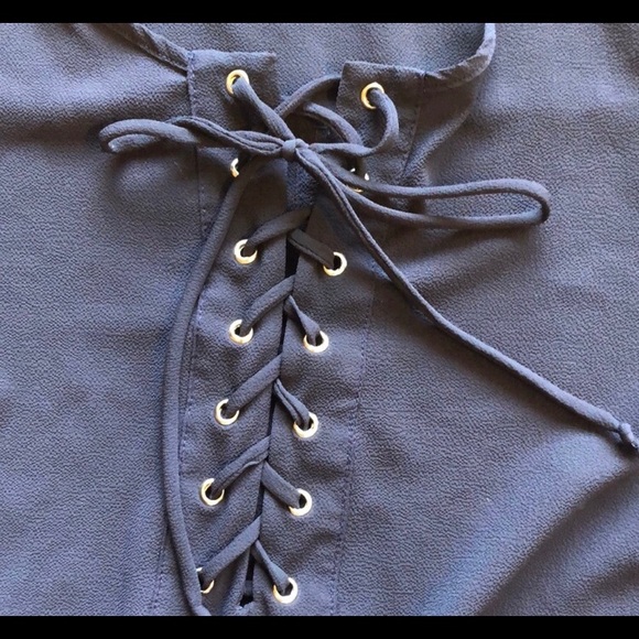 Harlowe & Graham Navy Lace Up Dress - Picture 10 of 10